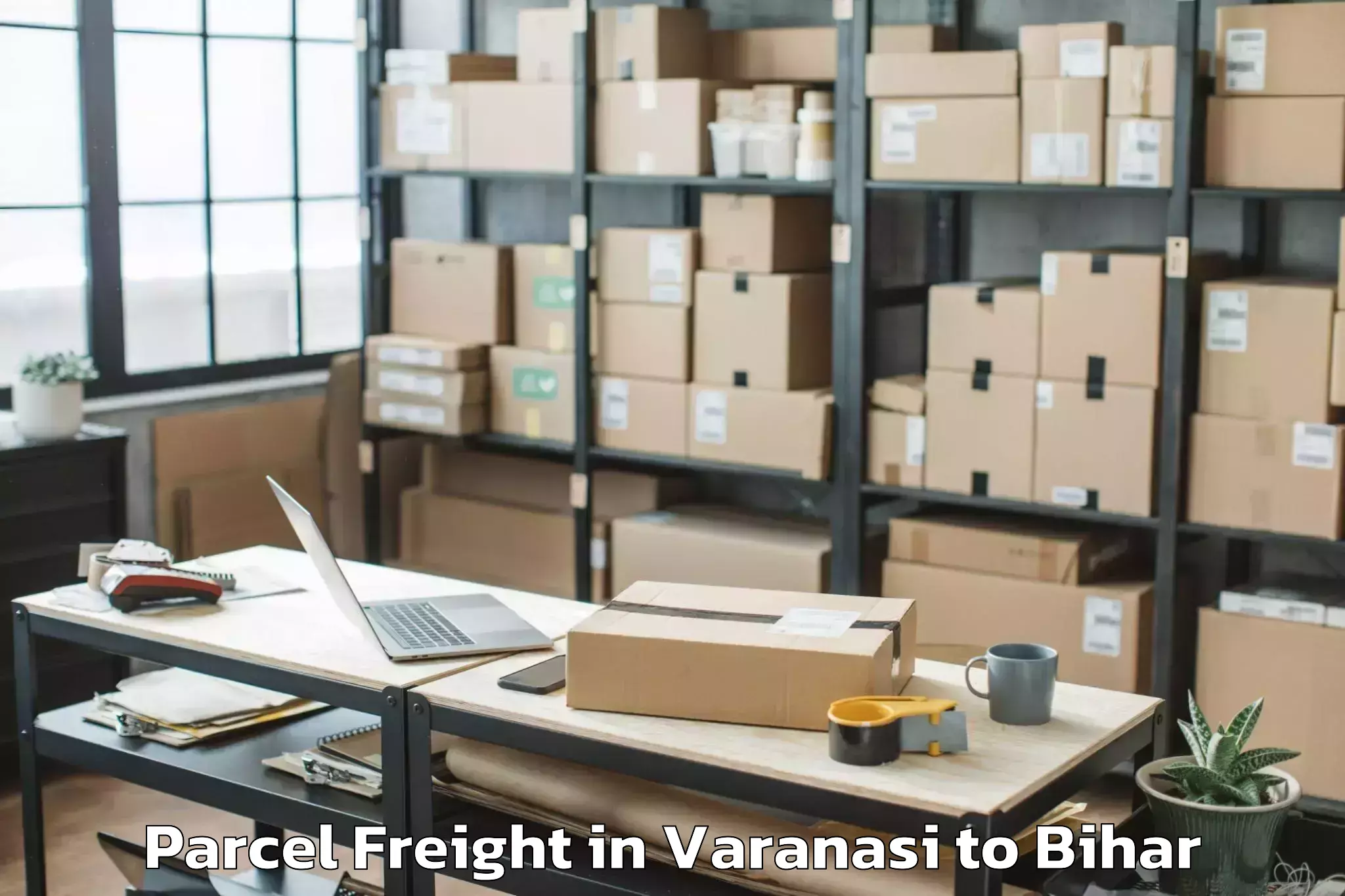 Easy Varanasi to Harsidhi Pakariya Parcel Freight Booking